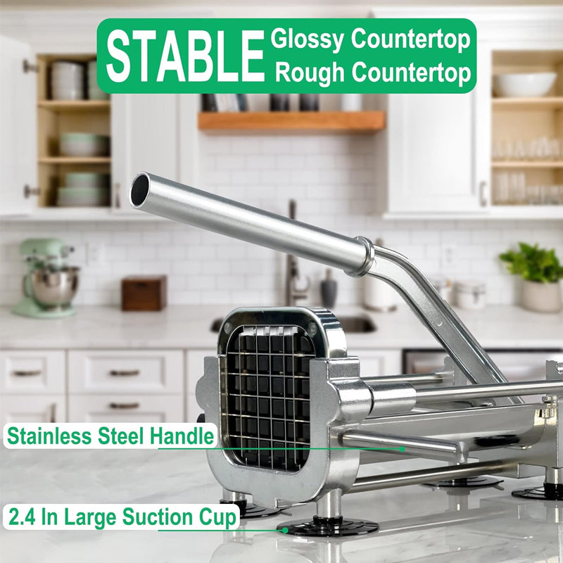 BowLift | Manual Potato Cutter with 1/2 Inch Blade Stainless Steel French Fry Cutter for Carrot Yam