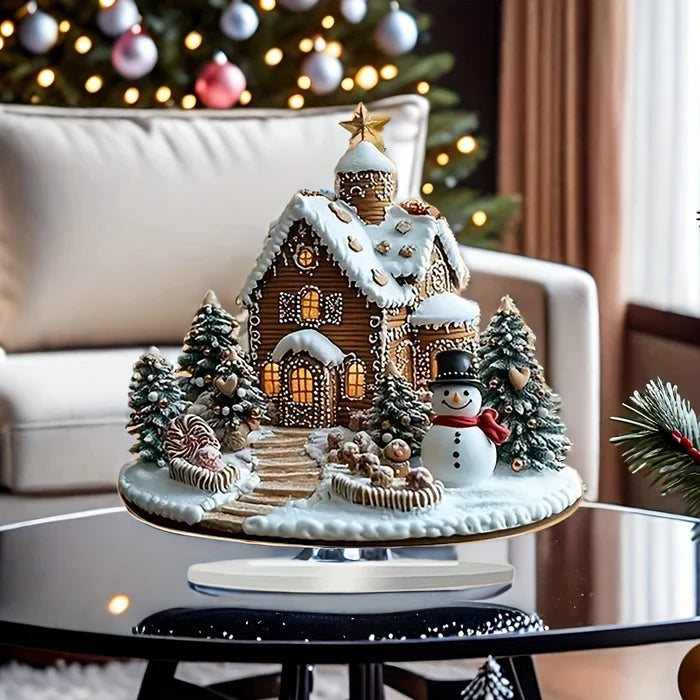 BowLift | GingerGlow - Festive ginger house in acrylic with a charming snowman