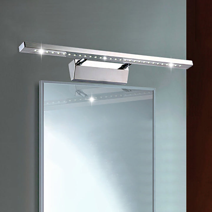BowLift | Rectangular Interior Mirror Light Stainless Steel 16"/19.5" W LED Modern Wall-Mounted Light in Chrome, Warm/White Lighting