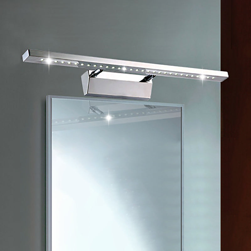 BowLift | Rectangular Interior Mirror Light Stainless Steel 16"/19.5" W LED Modern Wall-Mounted Light in Chrome, Warm/White Lighting