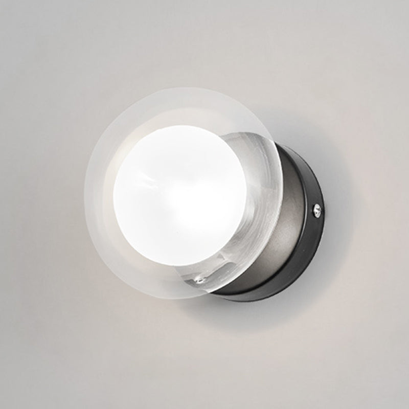BowLift | Spherical Wall Lamp Contemporary Clear Glass 1/3-Light Black and Gold Wall Lamp