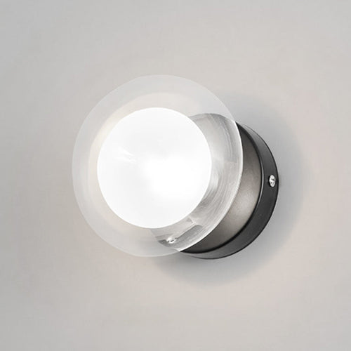 BowLift | Spherical Wall Lamp Contemporary Clear Glass 1/3-Light Black and Gold Wall Lamp