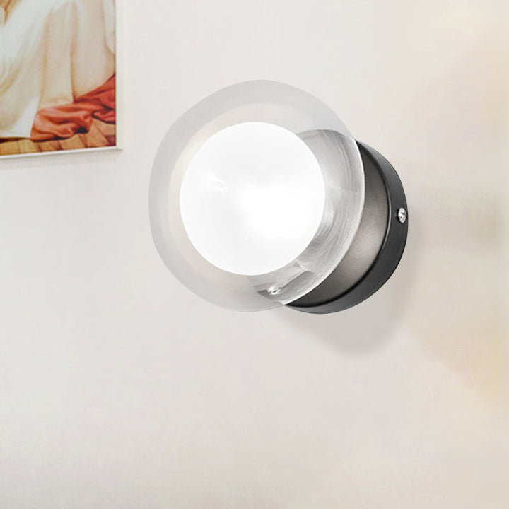 BowLift | Spherical Wall Lamp Contemporary Clear Glass 1/3-Light Black and Gold Wall Lamp