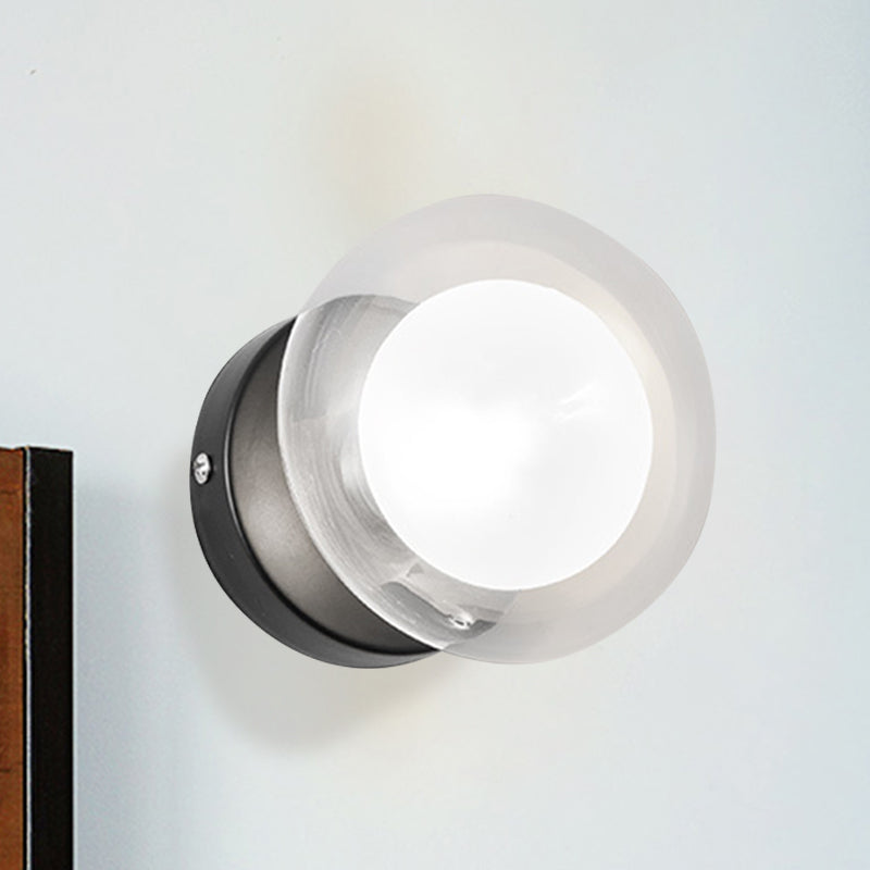 BowLift | Spherical Wall Lamp Contemporary Clear Glass 1/3-Light Black and Gold Wall Lamp