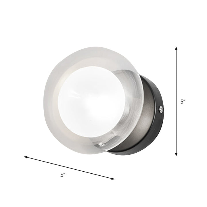 BowLift | Spherical Wall Lamp Contemporary Clear Glass 1/3-Light Black and Gold Wall Lamp