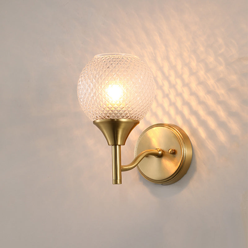 BowLift | Spherical prism glass wall lamp minimalist single light brass wall lamp