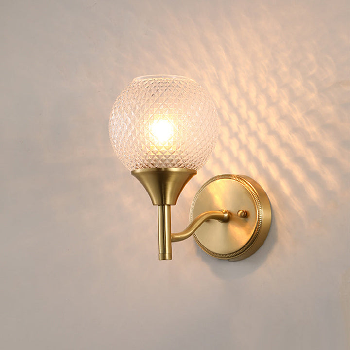 BowLift | Spherical prism glass wall lamp minimalist single light brass wall lamp