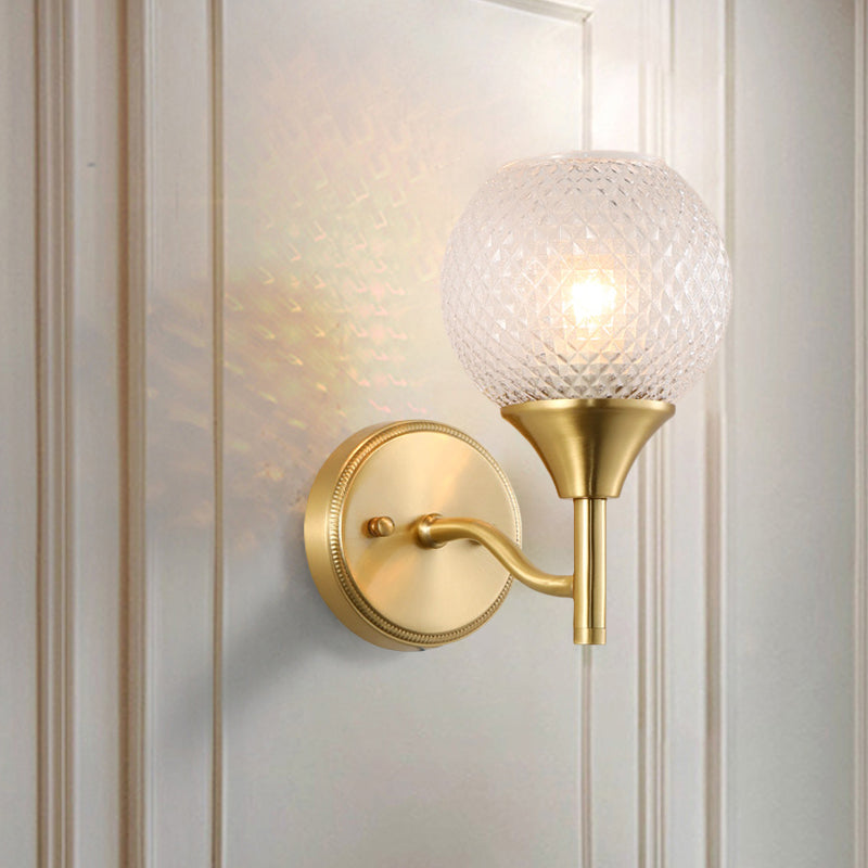 BowLift | Spherical prism glass wall lamp minimalist single light brass wall lamp