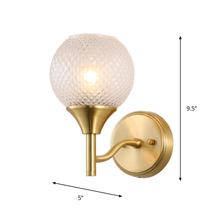 BowLift | Spherical prism glass wall lamp minimalist single light brass wall lamp