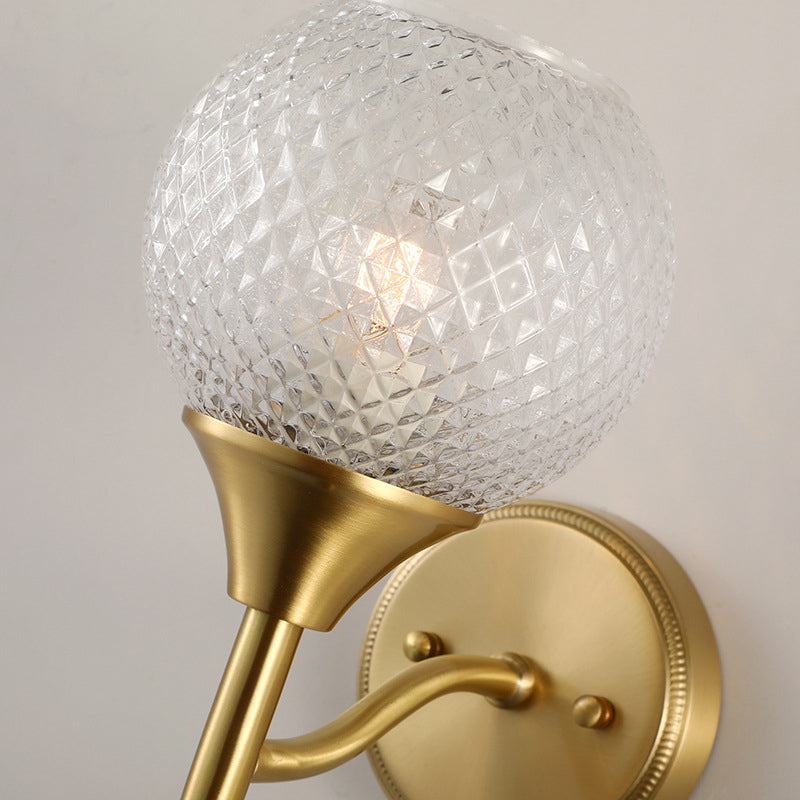 BowLift | Spherical prism glass wall lamp minimalist single light brass wall lamp