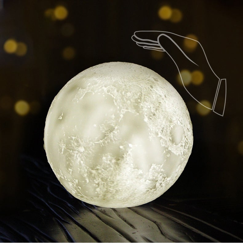 BowLift | Creative Mini Rechargeable 3D Printed Moon 1-Light LED Table Lamp