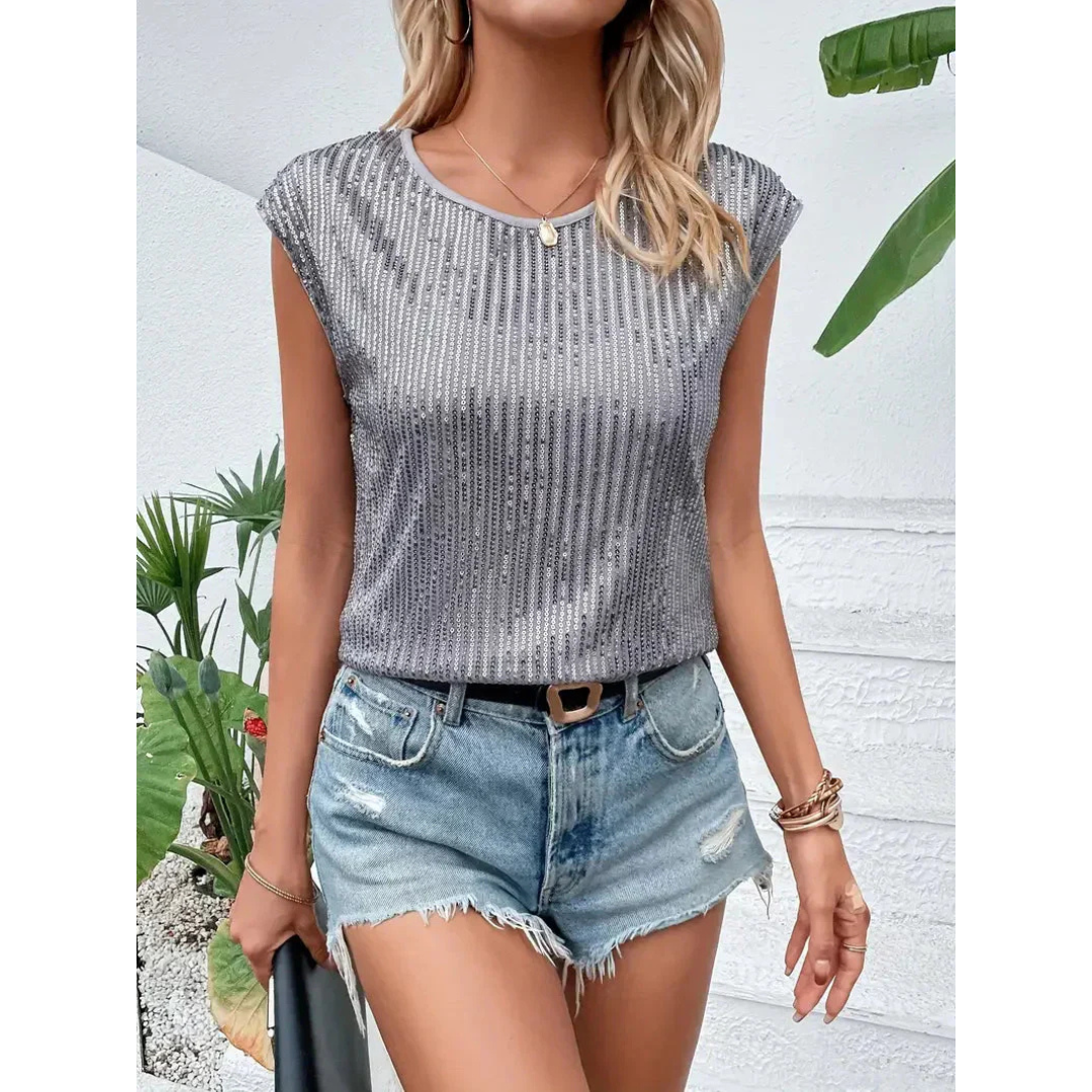 BowLift | Sparkella – Short-Sleeved Sequin Top for Women
