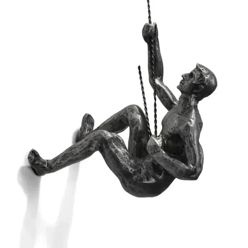 BowLift | Climbing Man Wall Sculpture Set – Modern Resin Art