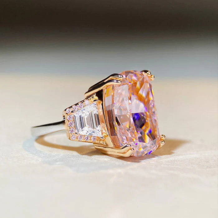 BowLift | Three Stone Brilliant Cut Pink Ring
