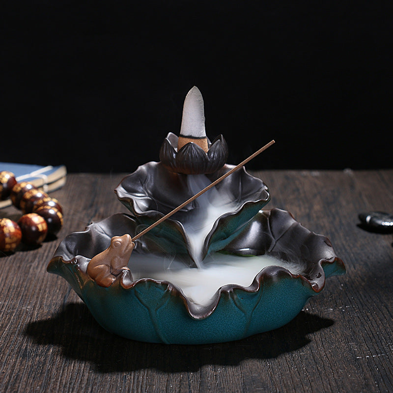Lotus Pond Theme Incense Waterfall