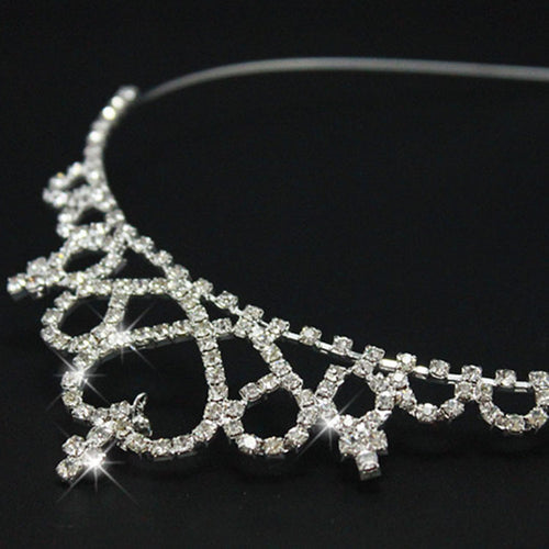 Women Elegant Crystal Tiara Bowlift