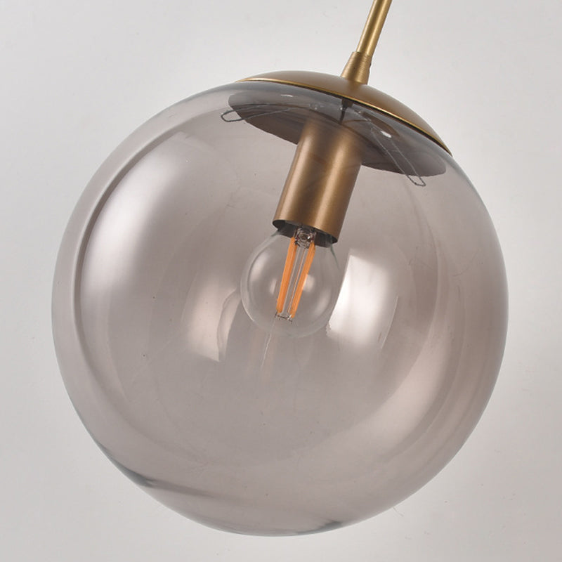 BowLift | Clear/Smoke Gray Glass Ball Wall Sconce Retro 1 Light Wall Mount Lamp with Long Gold/Black Arm