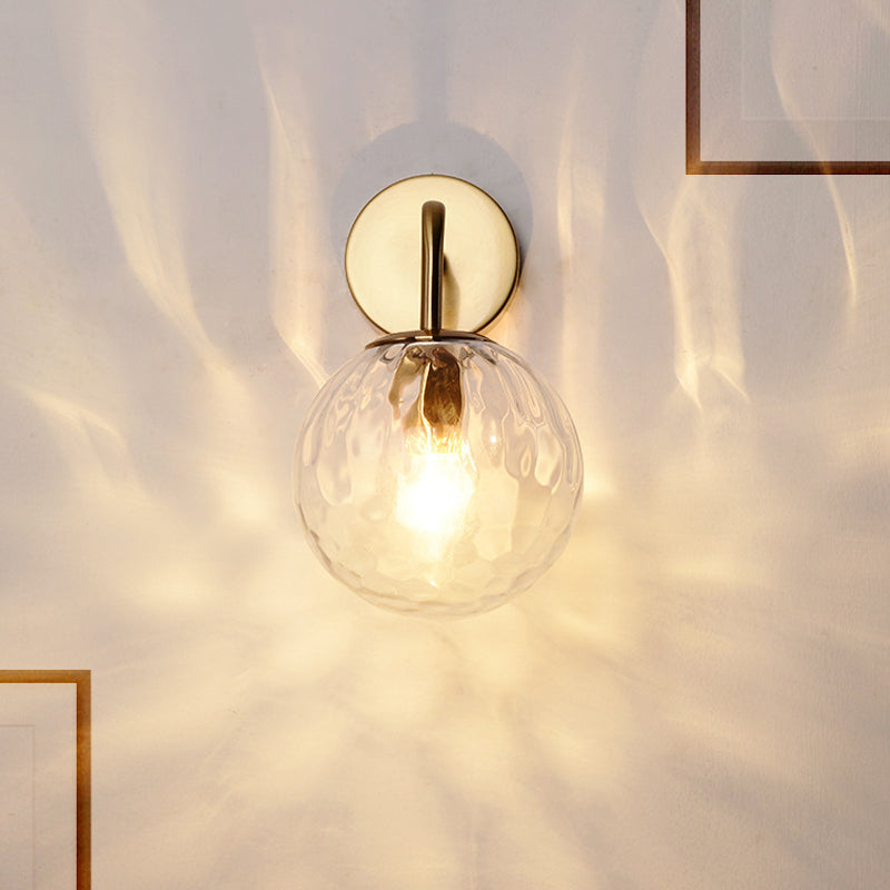 BowLift | Wall Light Modern Glass Globe Sconce Gold Finish