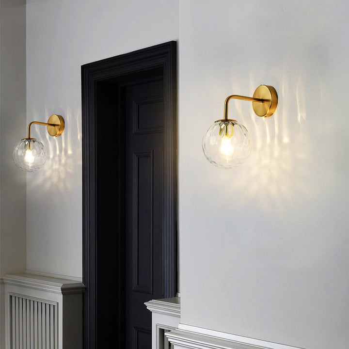 BowLift | Wall Light Modern Glass Globe Sconce Gold Finish