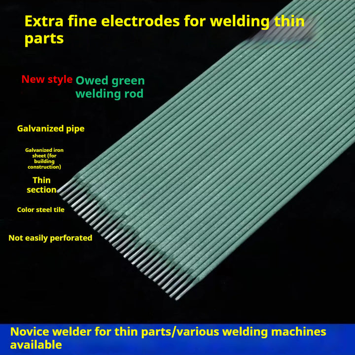 BowLift | Extra-Fine Green Welding Rod – Thin-Gauge Electrode for Galvanized & Mild Steel