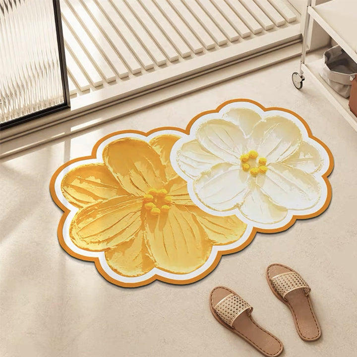 Floral Bathroom Floor Mat | Bowlift