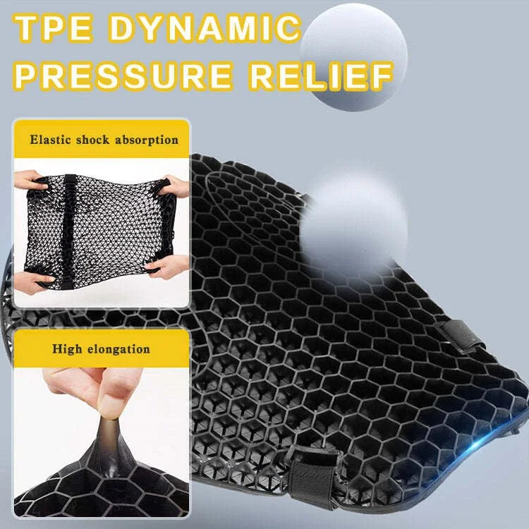 BowLift | HoneyRide – 3D Honeycomb Shock-Relief Motorcycle Seat Cushion
