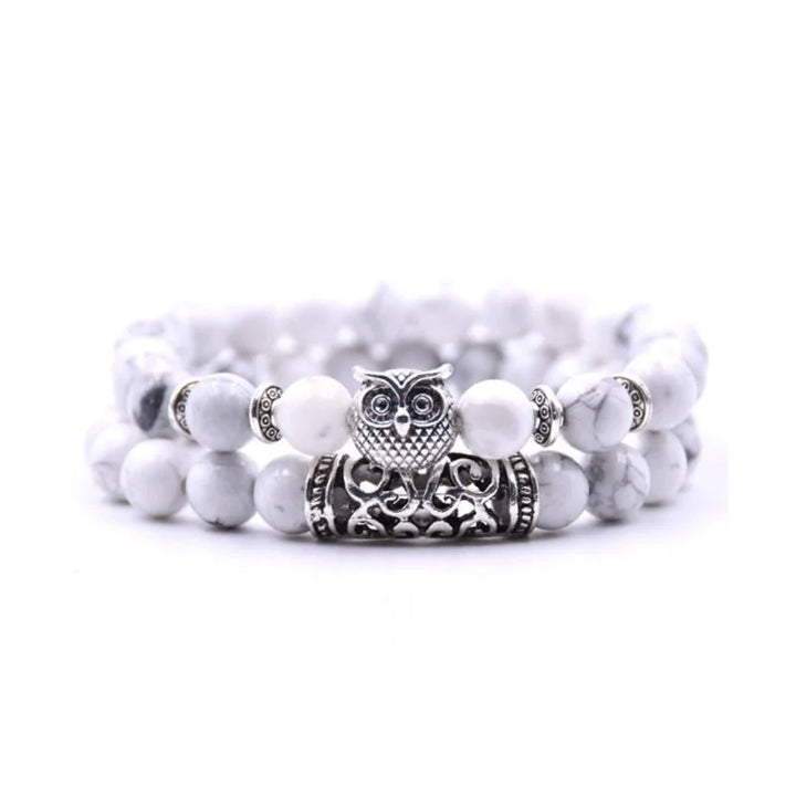 BowLift | Owl Charm Natural Stone Bracelet