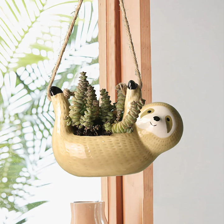 BowLift | Sloth Hanging Ceramic Wall Vase