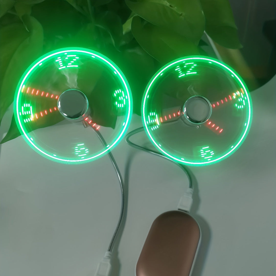 USB Desk Fan with LED Clock Display | Bowlift
