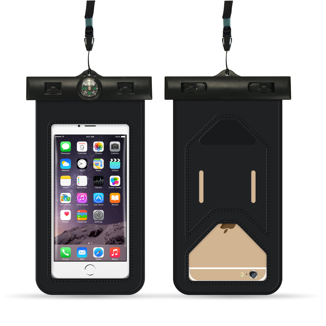 Waterproof smartphone case with card slot and integrated compass Bowlift