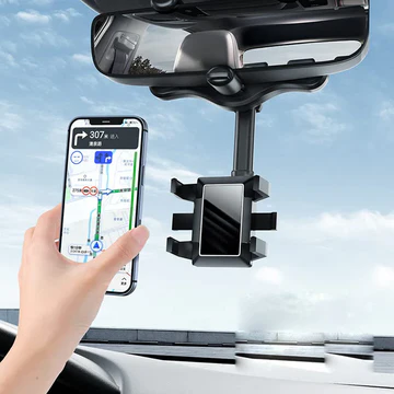 BowLift | Rotatable and Retractable Car Phone Holder - 360 Degree Rear View Mirror Phone Holder