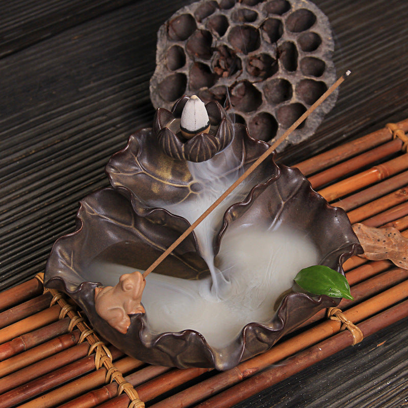 Lotus Pond Theme Incense Waterfall