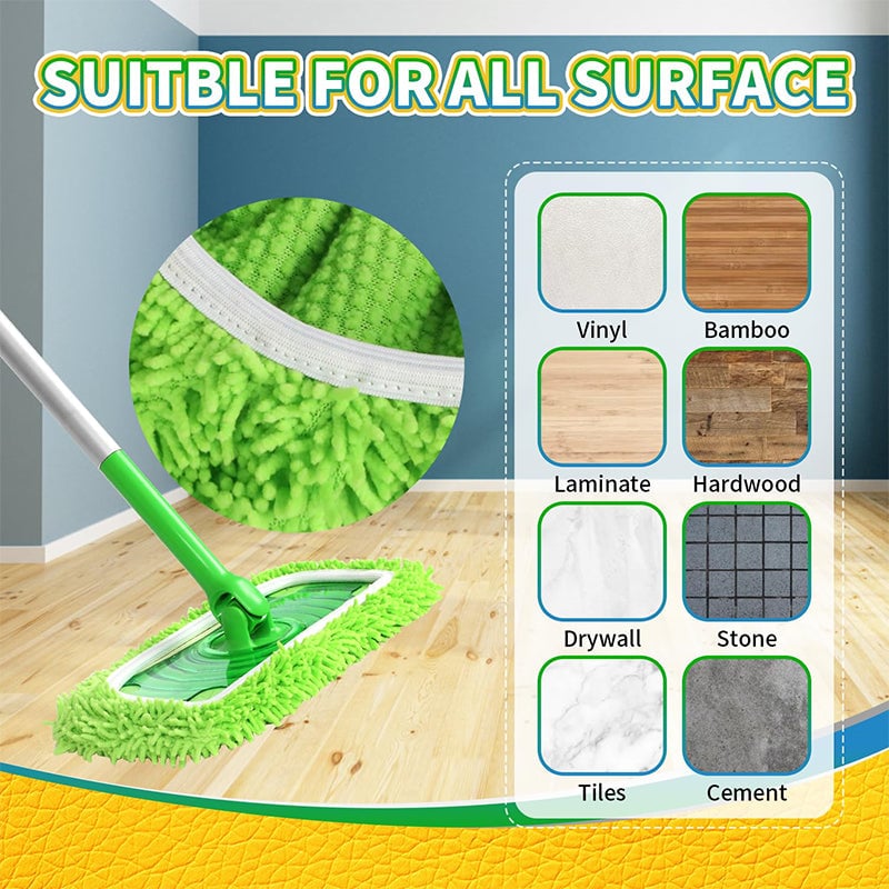 BowLift | Chenille Mop Refill Pads for Home Use – Replacement Mop Heads for Floor Cleaning