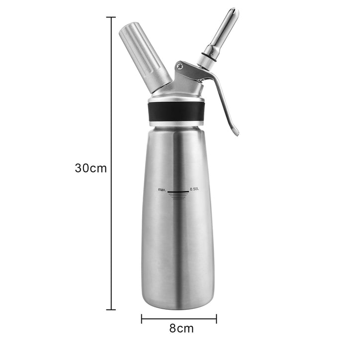 Sahne dispenser stainless steel with 3 nozzles 500ml | Bowlift