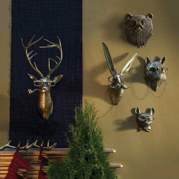 BowLift | ArtBeest Animal Head Wall Decor – Hand-Painted Playful Figures Made of Resin