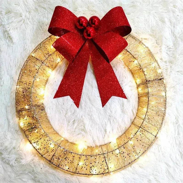 BowLift | Front Door Wreath Bowknot Luminous LED Light Christmas Garland