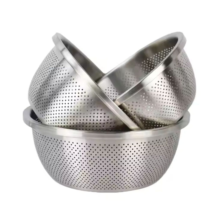 BowLift | Rinse Mix Stainless Colander Duo Set