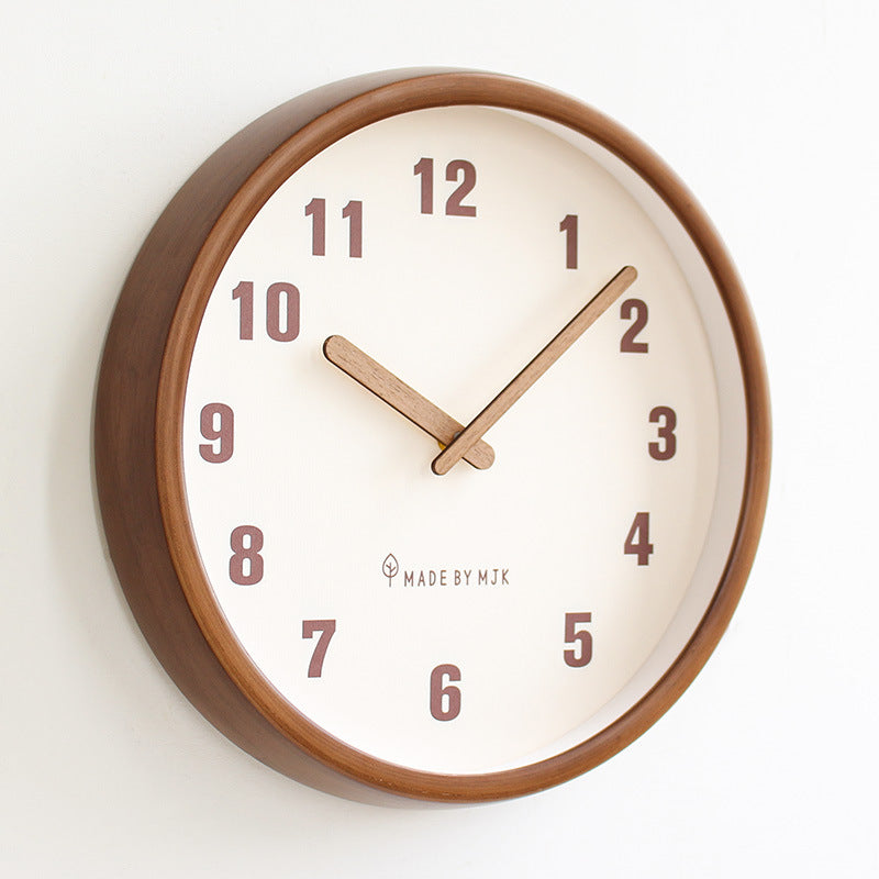 BowLift | Natural Wooden Round Silent Wall Clock Deco Clock