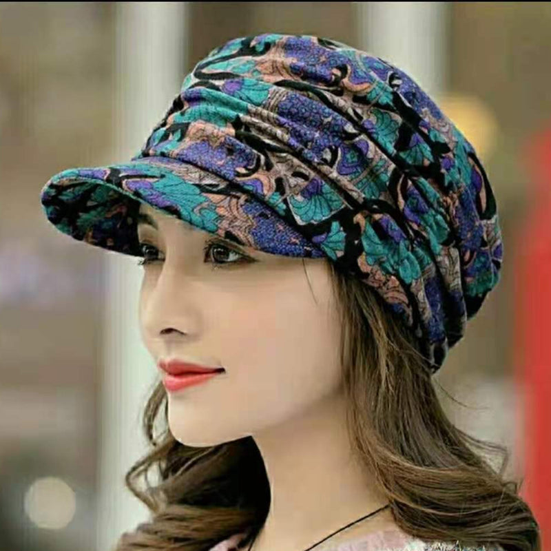BowLift | Floral Pleated Short Brim Cap