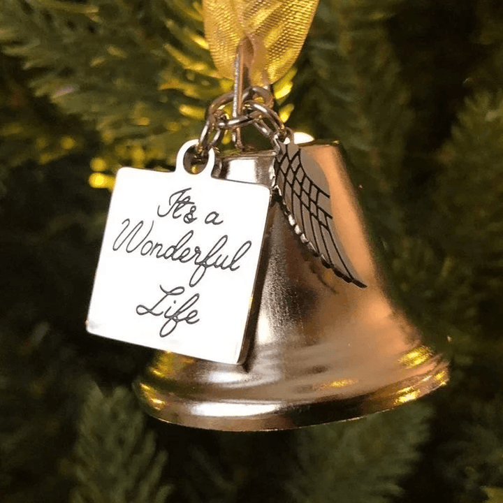 Christmas Tree Memorial Ornaments Angel Wings Bell Pendant Hanging Decoration | Bowlift