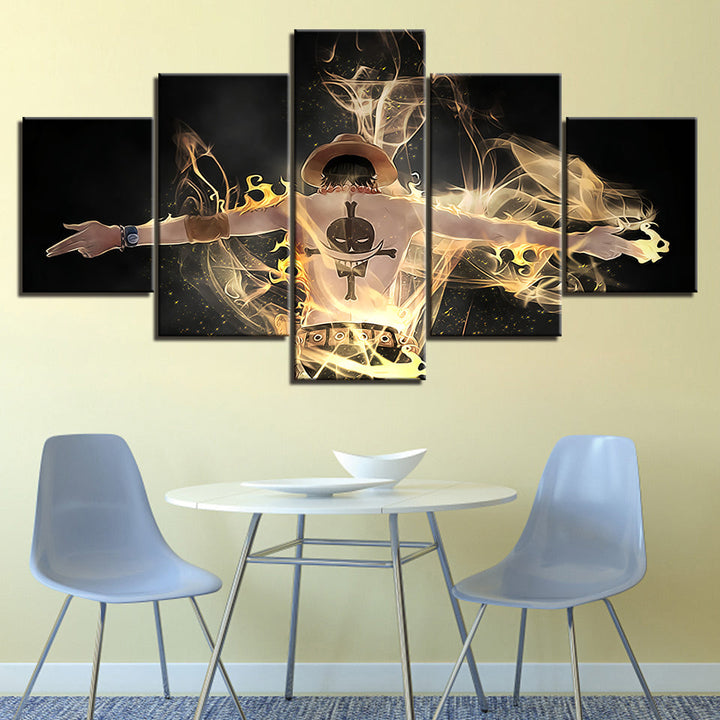 Skullman Fire 5 Piece - Canvas Wall Art Painting | Bowlift