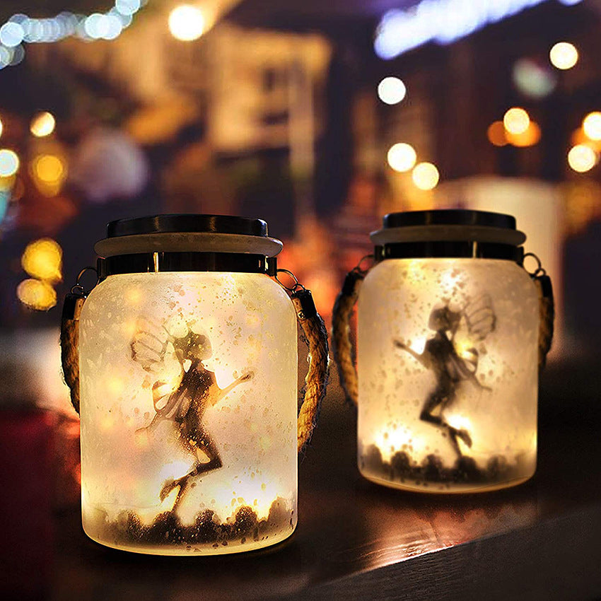 Solar Creative Fairy Frosted Glass Jar LED Outdoor Light | Bowlift