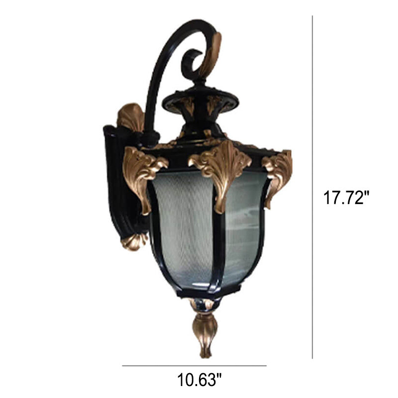 European Retro Lantern Glass Outdoor Waterproof 1-Light Wall Sconce Lamp | Bowlift