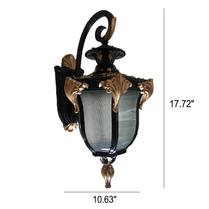 European Retro Lantern Glass Outdoor Waterproof 1-Light Wall Sconce Lamp | Bowlift
