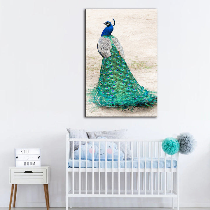 Skirted Elegant Peacock - Canvas Wall Art Painting | Bowlift