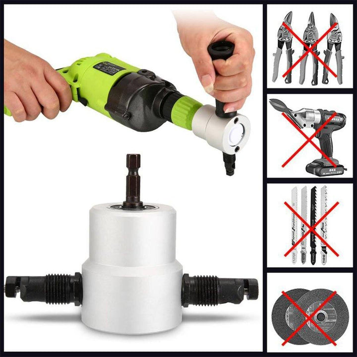 BowLift | Nibbler Cutter Drill Attachment Double Head Metal Sheet