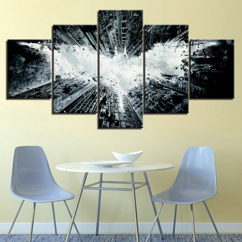 5 Piece Buildings Destruction - Canvas Wall Art Painting | Bowlift