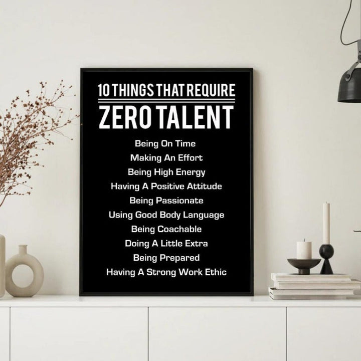 10 Things That Require Zero Talent Posters Canvas Painting Wall | Bowlift