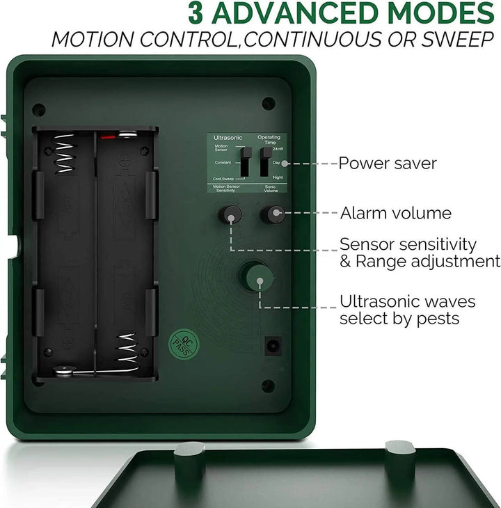 BowLift | Outdoor Ultrasonic Bird Repeller | Effective, Humane Woodpecker Deterrent for Gardens, Patios & Farms