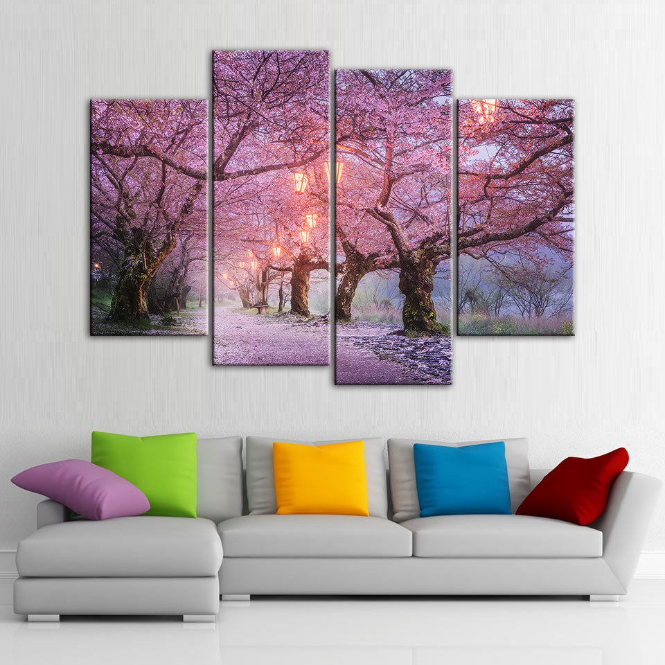 Big Pink Trees- Canvas Wall Art Painting | Bowlift